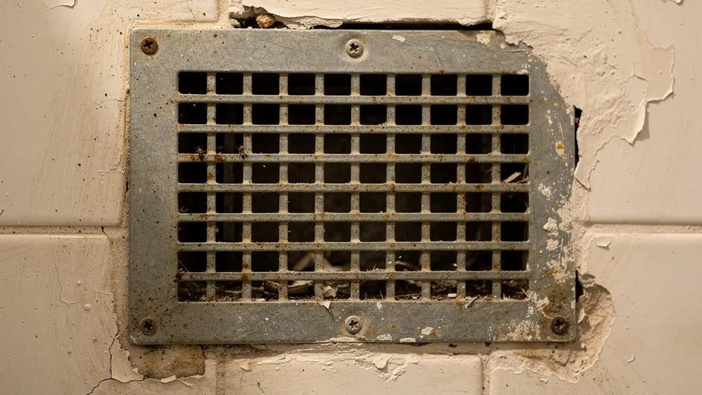 Grille ventilation salle de bain immeuble ancien marseillais